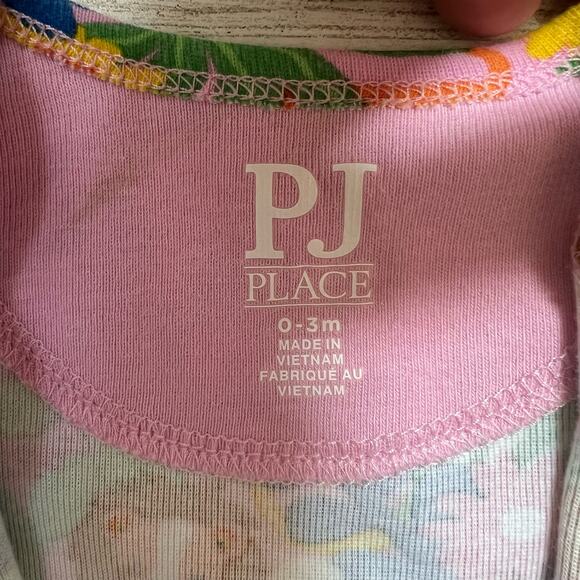 Children’s Place Girls Shortie Pajama Size 0-3M Critter Floral One Piece Cotton - Picture 6 of 6
